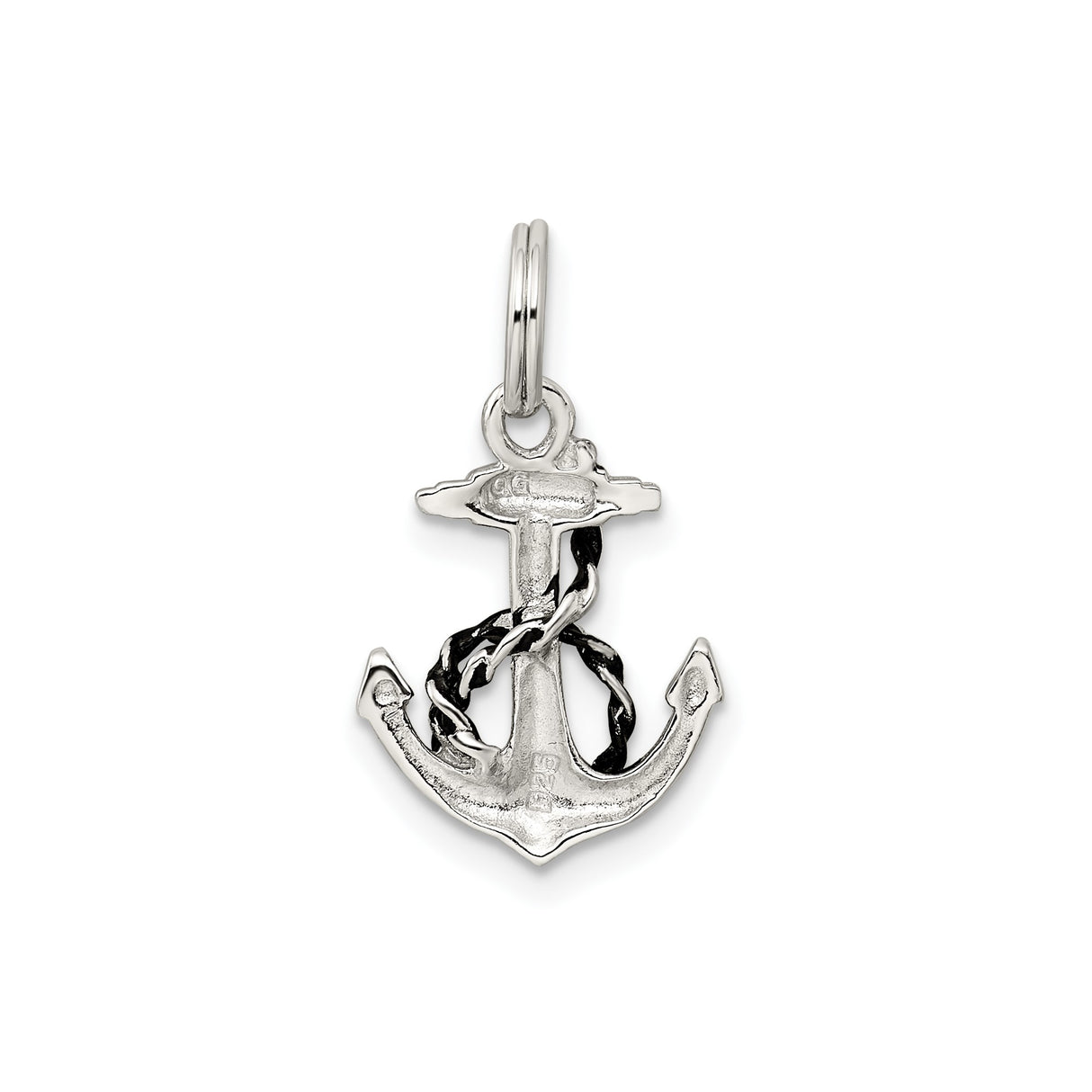 Sterling Silver Anchor Pendant with Rope Detail, Nautical Christian Faith Charm