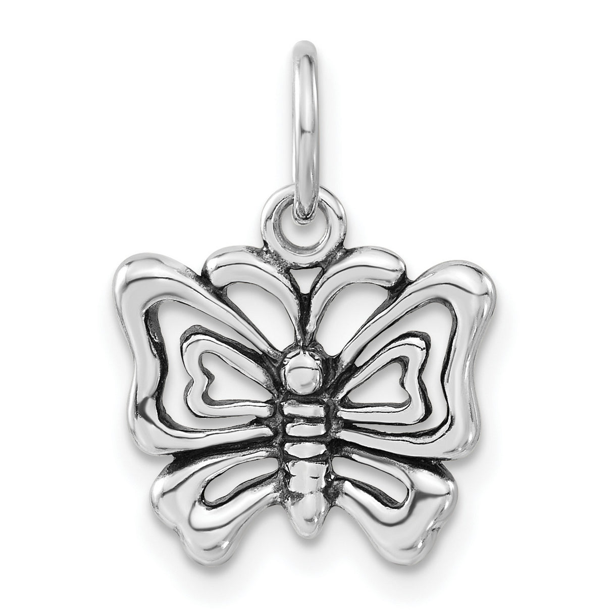 Antique Butterfly Charm Pendant in Real 925 Sterling Silver