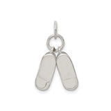 Sterling Silver Charm Pendant with Two Baby Shoes, Symbolic Motherhood Keepsake Jewelry