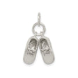 Sterling Silver Charm Pendant with Two Baby Shoes, Symbolic Motherhood Keepsake Jewelry
