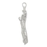 Sterling Silver Nautical Cross Pendant with Anchor, Rope, and Ship Wheel Design