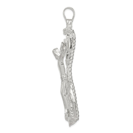 Sterling Silver Nautical Cross Pendant with Anchor, Rope, and Ship Wheel Design