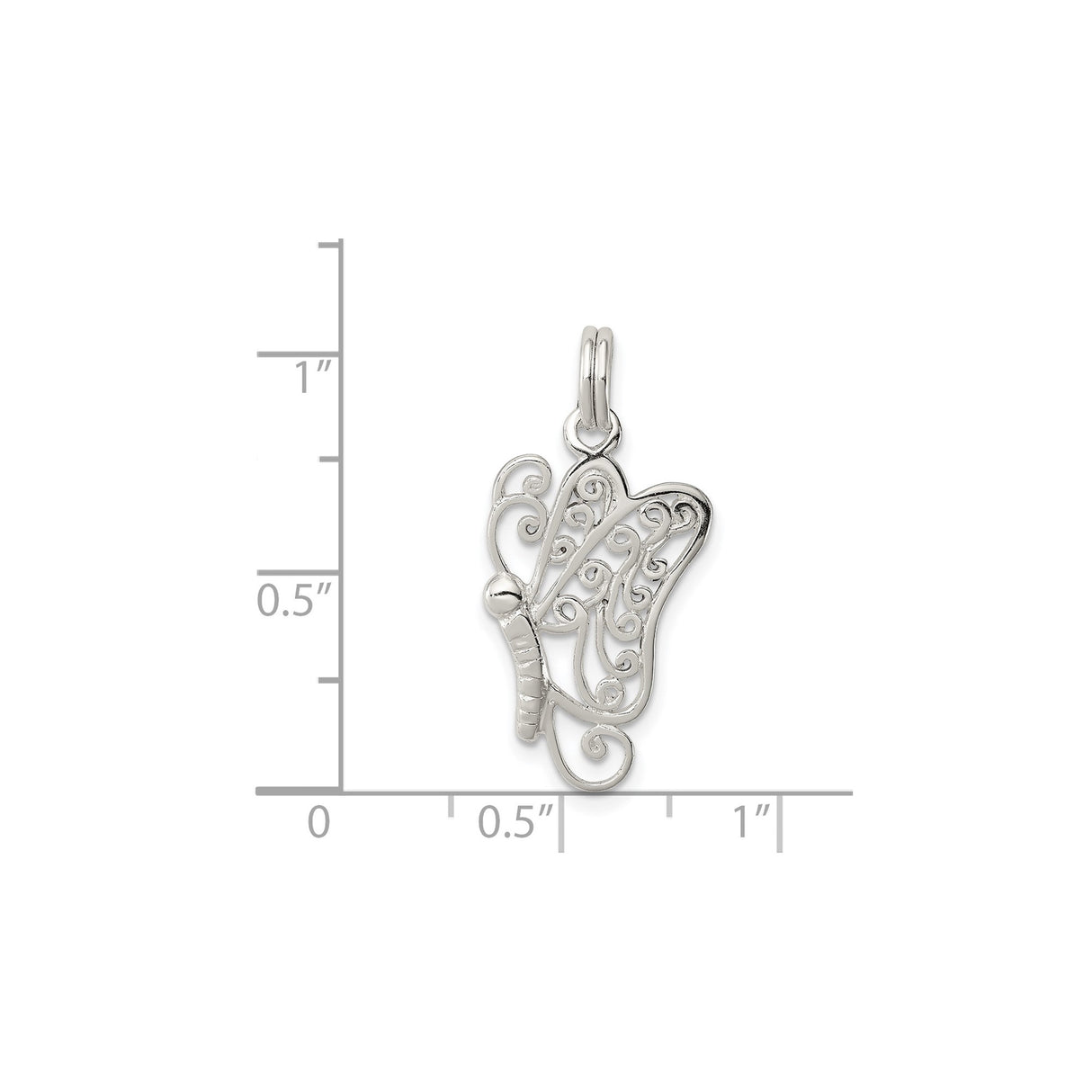 Sterling Silver Butterfly Pendant with Filigree Detailing, Nature-Inspired Boho Jewelry Charm