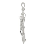 Sterling Silver Nautical Cross Pendant with Anchor, Rope, and Ship Wheel Design