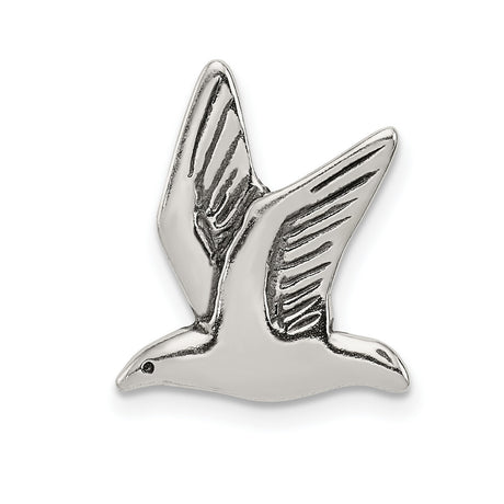 Antiqued Seagull Charm Pendant in Real 925 Sterling Silver