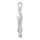 Sterling Silver Anchor Cross Pendant with Rope Detailing, Nautical Religious Design