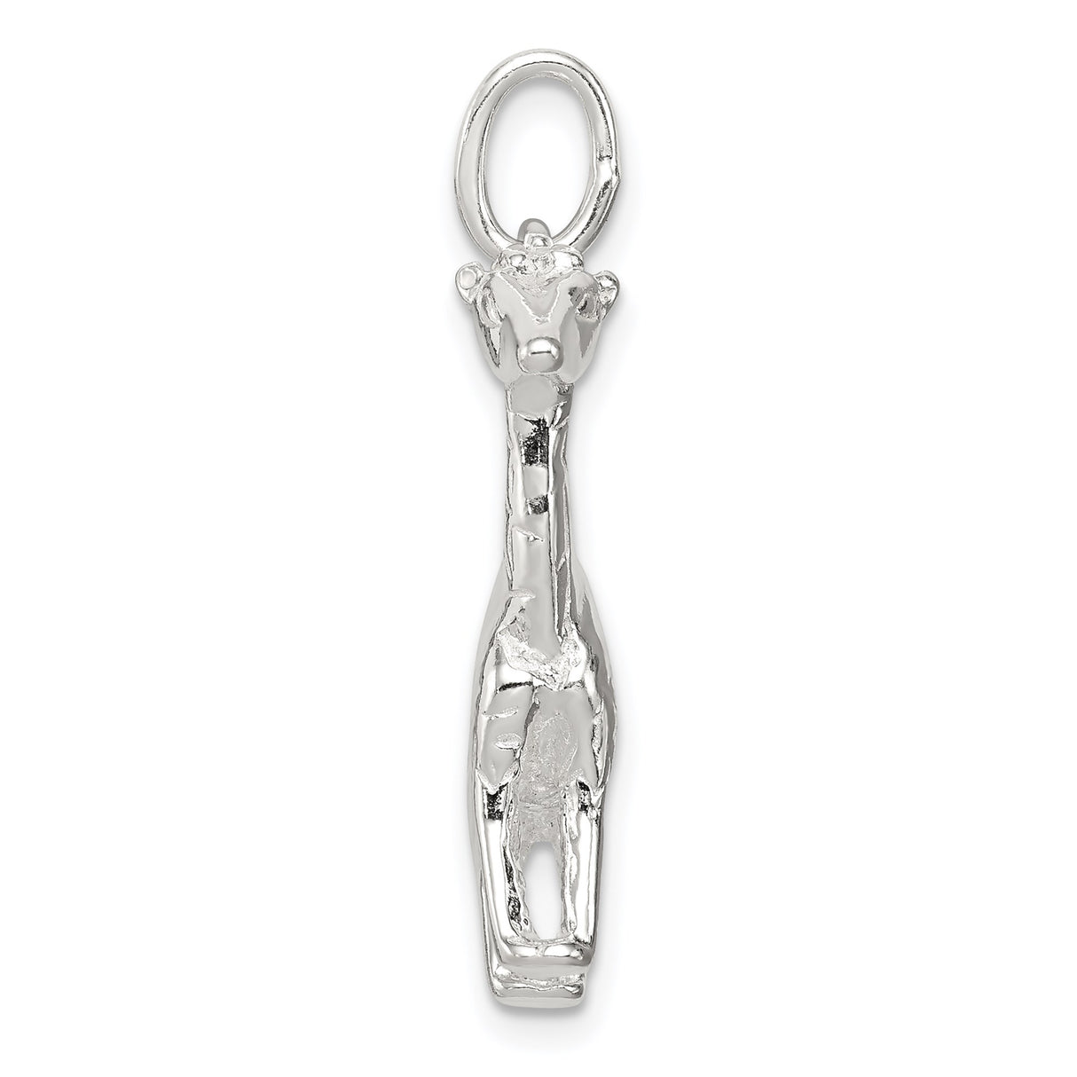 Sterling Silver Giraffe Pendant with Detailed Animal Design, Nature-Inspired Jewelry