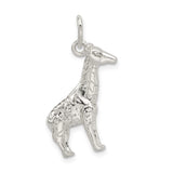Sterling Silver Giraffe Pendant with Detailed Animal Design, Nature-Inspired Jewelry
