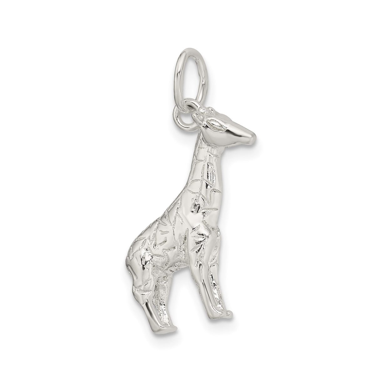 Sterling Silver Giraffe Pendant with Detailed Animal Design, Nature-Inspired Jewelry
