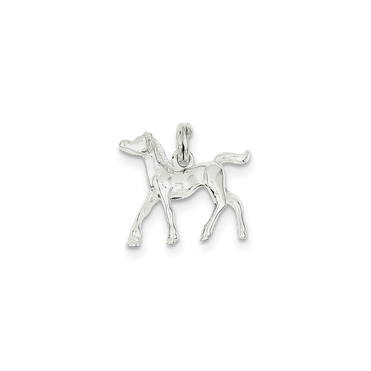 Sterling Silver Horse Pendant with Foal Charm, Equestrian Jewelry for Women or Girls