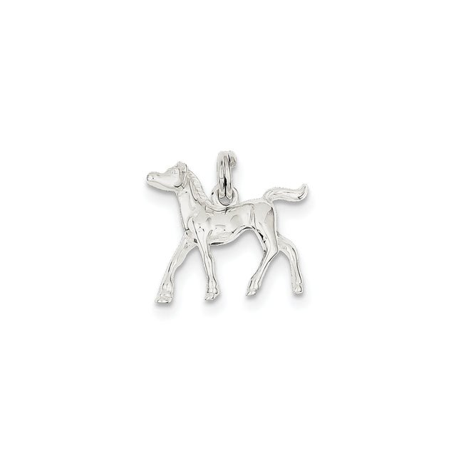 Sterling Silver Horse Pendant with Foal Charm, Equestrian Jewelry for Women or Girls
