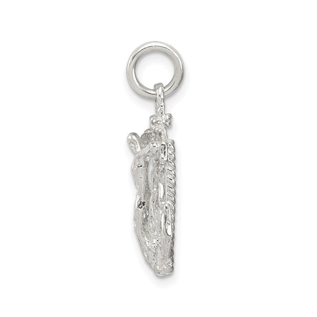 Sterling Silver Anchor Cross Pendant with Twisted Rope Detail Nautical Crucifix Charm