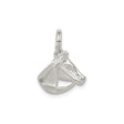 Sterling Silver Horse Head Pendant with Bridle Design, Equestrian Western Style Jewelry