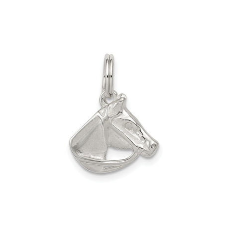 Sterling Silver Horse Head Pendant with Bridle Design, Equestrian Western Style Jewelry