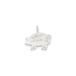 Sterling Silver Pig Charm Pendant, Polished Farm Animal Symbol of Prosperity and Fortune