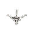 Sterling Silver Longhorn Bull Skull Pendant, Western Cowboy Rodeo Style for Men