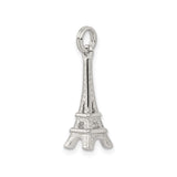 Sterling Silver Eiffel Tower Pendant Charm with Cutout Design, Paris Travel Jewelry