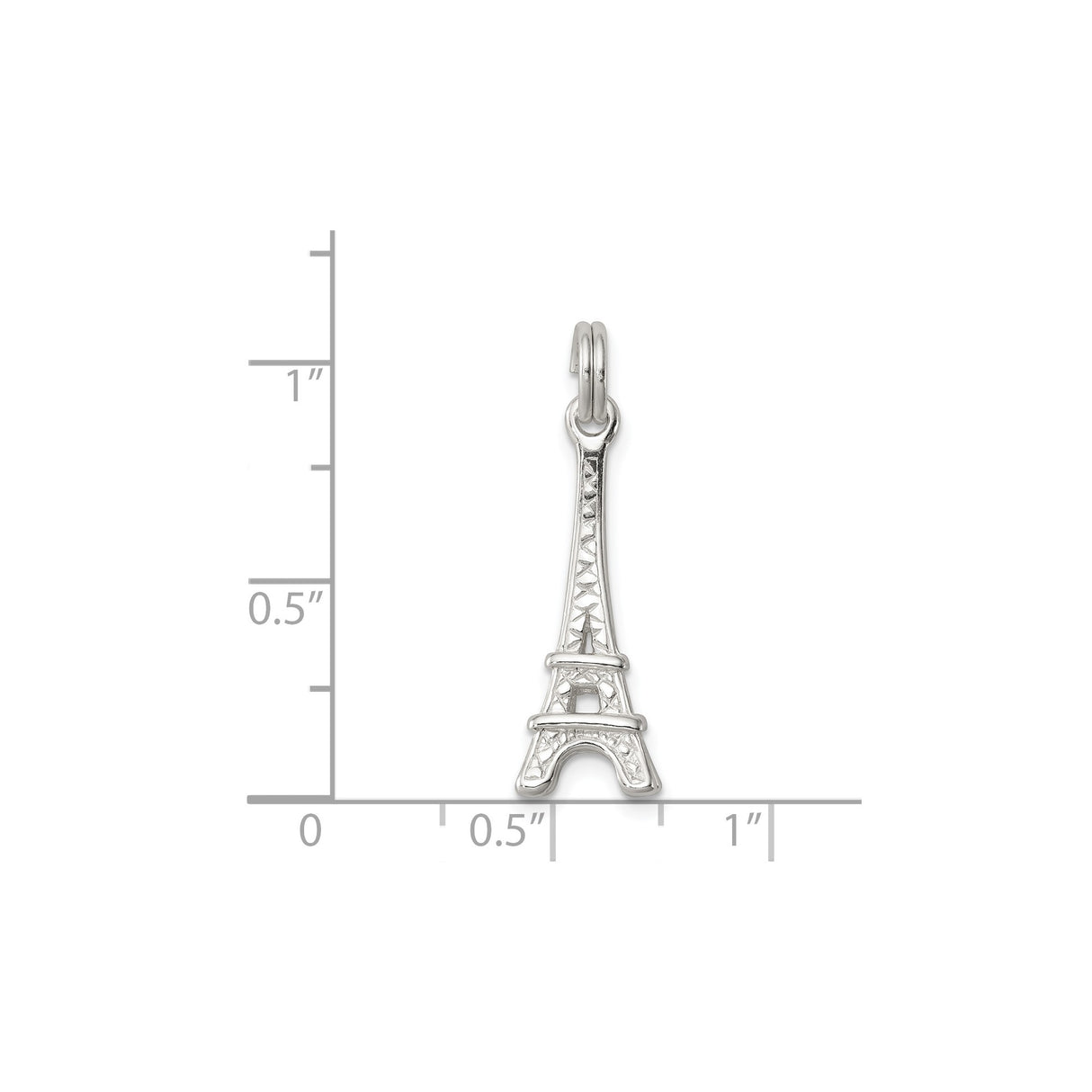 Sterling Silver Eiffel Tower Pendant Charm with Cutout Design, Paris Travel Jewelry