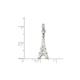 Sterling Silver Eiffel Tower Pendant Charm with Cutout Design, Paris Travel Jewelry