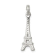 Sterling Silver Eiffel Tower Pendant Charm with Cutout Design, Paris Travel Jewelry