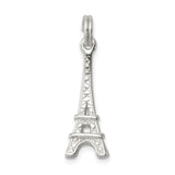 Sterling Silver Eiffel Tower Pendant Charm with Cutout Design, Paris Travel Jewelry