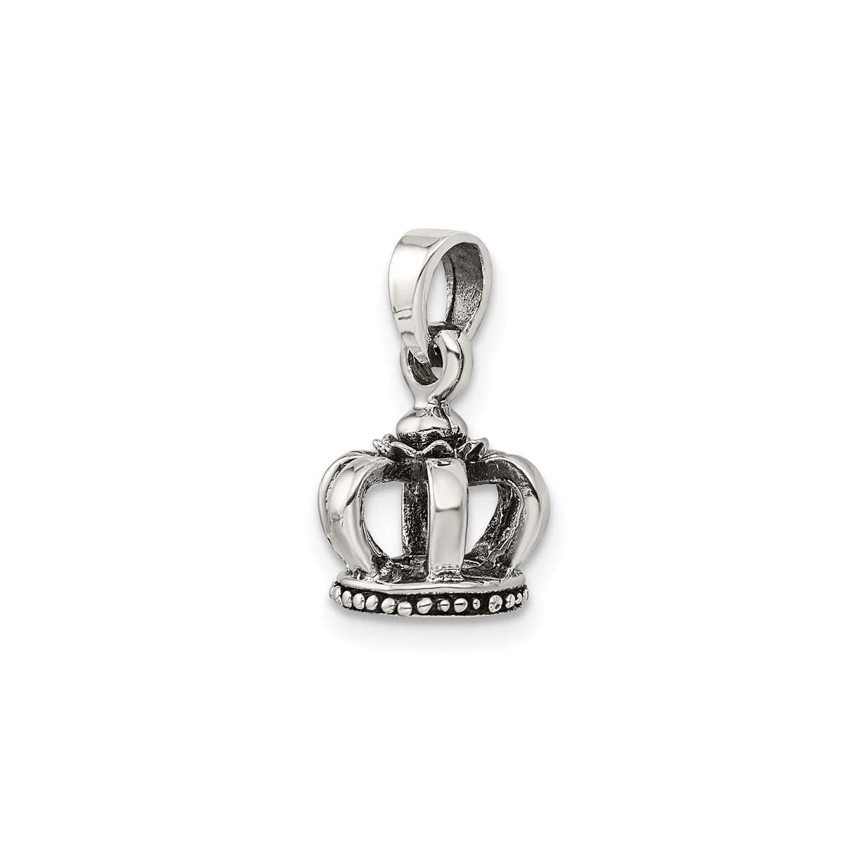Sterling Silver Crown Pendant, Royal Design Symbolizing Leadership and Authority, Unisex Jewelry
