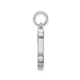 Sterling Silver Bone Pendant Charm with Cubic Zirconia, Dog Mom Jewelry for Pet Lovers