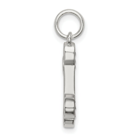 Sterling Silver Bone Pendant Charm with Cubic Zirconia, Dog Mom Jewelry for Pet Lovers