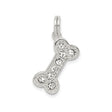 Sterling Silver Bone Pendant Charm with Cubic Zirconia, Dog Mom Jewelry for Pet Lovers