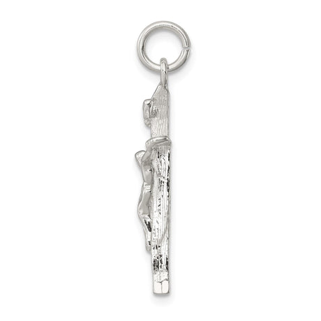 Sterling Silver Crucifix Cross Pendant with INRI Charm and Jesus Design for Men and Women