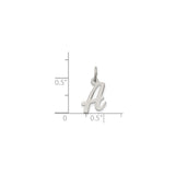 Sterling Silver Script Letter A Pendant Charm, Polished Cursive Initial Jewelry for Women or Girls
