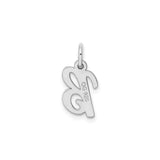 Sterling Silver Initial B Pendant, Script Letter Charm, Minimalist Monogram Jewelry for Women