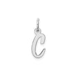 Sterling Silver Script Letter C Pendant Charm, Cursive Alphabet Monogram Jewelry