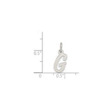 Sterling Silver Letter G Pendant Charm, Polished Script Monogram Jewelry for Women or Unisex Wear