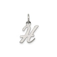 Sterling Silver Initial H Pendant Charm, Script Monogram Design for Women or Unisex Wear
