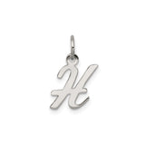 Sterling Silver Initial H Pendant Charm, Script Monogram Design for Women or Unisex Wear