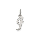 Sterling Silver Letter J Pendant, Polished Script Initial Charm for Women