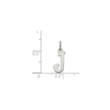 Sterling Silver Initial J Pendant, Polished Block Letter Alphabet Charm for Necklace or Bracelet