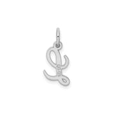 Sterling Silver Initial L Pendant, Script Letter Charm, Personalized Name Jewelry