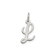 Sterling Silver Initial L Pendant, Script Letter Charm, Personalized Name Jewelry