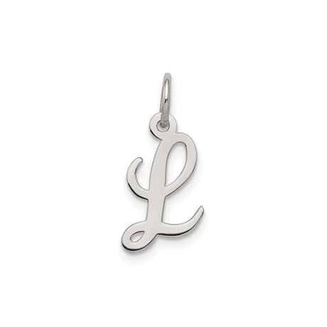 Sterling Silver Initial L Pendant, Script Letter Charm, Personalized Name Jewelry