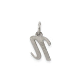 Sterling Silver Lowercase N Pendant Charm, Script Initial Jewelry, Unisex Monogram Accessory