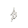 Sterling Silver Lowercase Letter P Pendant Charm, Polished Script Initial Jewelry