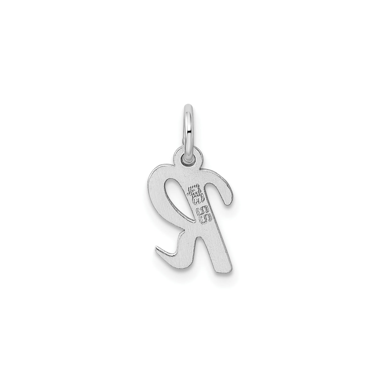Sterling Silver Script Initial R Pendant, Polished Letter Charm, Monogram Jewelry for Women or Unisex Wear