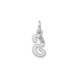 Sterling Silver Initial S Pendant, Script Letter Charm, Personalized Monogram Jewelry for Women