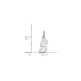 Sterling Silver Initial S Pendant, Script Letter Charm, Personalized Monogram Jewelry for Women