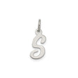 Sterling Silver Initial S Pendant, Script Letter Charm, Personalized Monogram Jewelry for Women