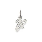 Sterling Silver Script Z Initial Pendant, Cursive Letter Charm, Personalized Monogram Jewelry for Women