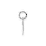 Sterling Silver Script Initial W Pendant, Polished Cursive Letter Charm for Women