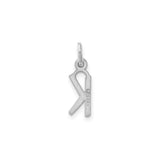 Sterling Silver Initial K Pendant Charm, Block Letter Design, Polished Finish, Unisex Jewelry